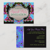 Tropische trillingen Fractals Mini Party Invitatio Informatiekaartje (Voorkant / Achterkant)