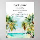 Tropische troepenbestemming bruiloft Welkomstteken Poster (Voorkant)