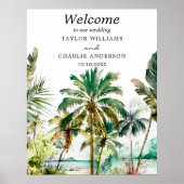 Tropische troepenbestemming bruiloft Welkomstteken Poster (Voorkant)