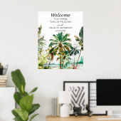 Tropische troepenbestemming bruiloft Welkomstteken Poster (Thuiskantoor)