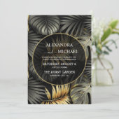 Tropische troepenbestemming zwart en goud kaart (Staand voorkant)