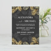 Tropische troepenbestemming zwart en goud kaart (Staand voorkant)