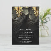 Tropische tropische bestemming voor zwart en goud kaart (Staand voorkant)