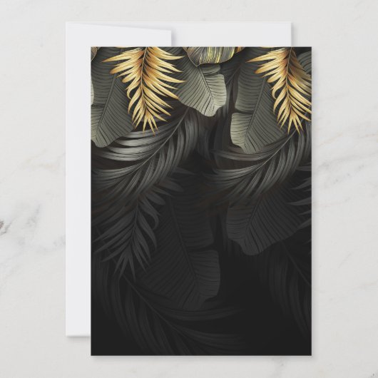 Tropische tropische bestemming voor zwart en goud kaart (Achterkant)