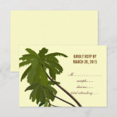 Tropische trouw-RSVP-palmboom RSVP Kaartje (Voorkant / Achterkant)