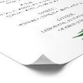 Tropische trouwalcoholbar. Waterverf groen Poster (Hoek)