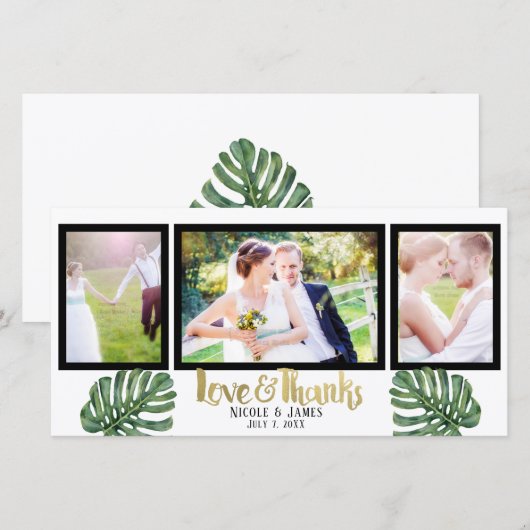 Tropische Trouwfoto Liefde & Dank Bedankt (Voorkant / Achterkant)