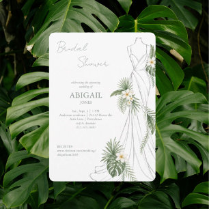 Tropische Trouwjurk Elegante Bruidsfeest Kaart