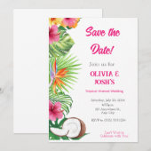 TROPISCHE TROUWKAART SAVE THE DATE KAART (Voorkant / Achterkant)