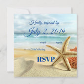 Tropische Trouwstrand Scène RSVP Kaart (Achterkant)