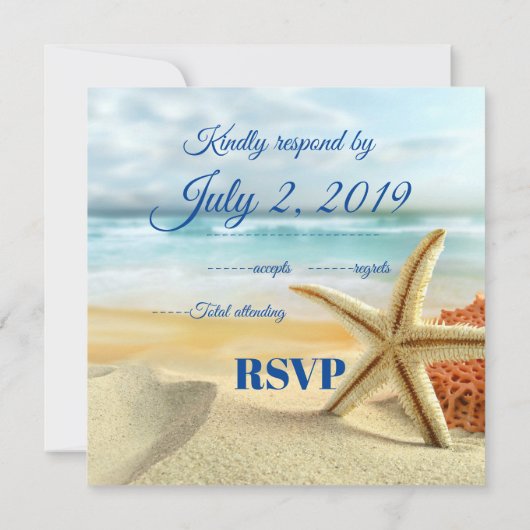 Tropische Trouwstrand Scène RSVP Kaart (Achterkant)