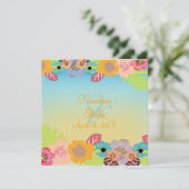 Tropische trouwstrandachtergrond kaart (Staand voorkant)