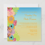 Tropische trouwstrandachtergrond kaart (Achterkant)