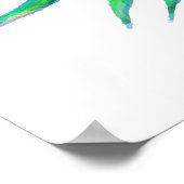 Tropische tucanvogels en roze bloemen poster (Hoek)