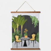 Tropische Tuin Binnenplaats Hangend Wandkleed (Voorkant)