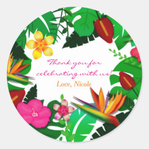 Tropische tuin bladeren & bloemen favoriet sticker