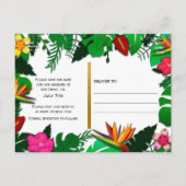 Tropische Tuin Bladeren Save the Date Briefkaart (Achterkant)