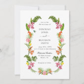 Tropische tuin bloem- en groenbruiloft kaart (Voorkant)