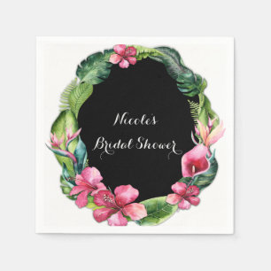 Tropische tuin bloemen & bladeren chic luau feest servetten