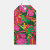 Tropische Tuin Bloemen & bladeren Partij Kleurrijk Cadeaulabel (Achterkant)