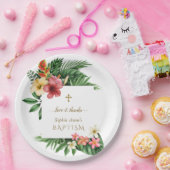 Tropische Tuin Bloemen Bloeiende Bruiloft Charm Lu Papieren Bordje (Feest)