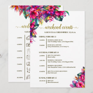 Tropische Tuin Bloemen Trouw Evenementen & Tijdsch Programmakaart