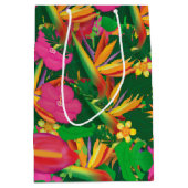 Tropische tuin Bloemen verlaat Luau Party Gift Bag Medium Cadeauzakje (Voorkant)