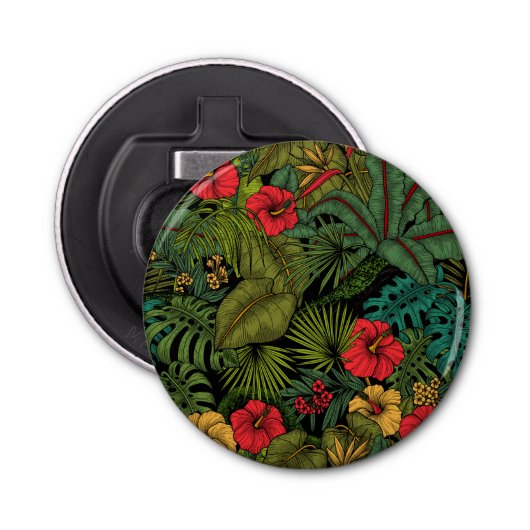 Tropische tuin button flesopener (Voorkant)