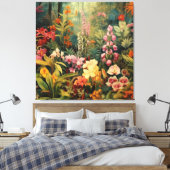 Tropische tuin canvas afdruk (Insitu (Slaapkamer))