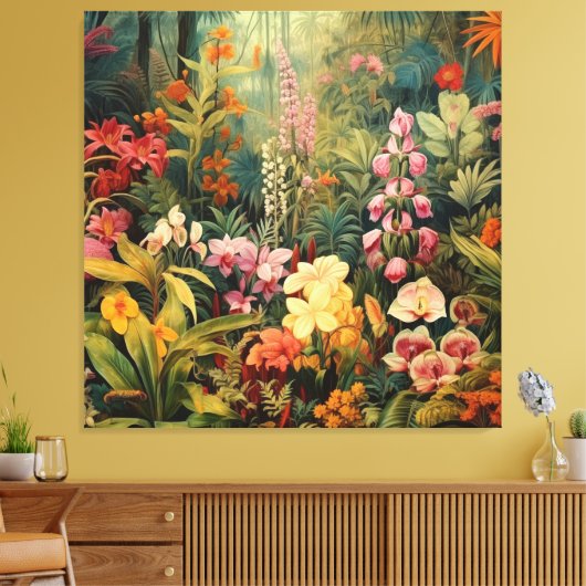 Tropische tuin canvas afdruk (Insitu (Woonkamer))
