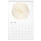 Tropische tuin en bloemen gouden lijn bloemen. kalender (Mar 2026)