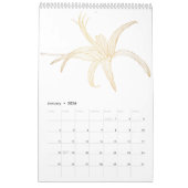 Tropische tuin en bloemen gouden lijn bloemen. kalender (Jan 2026)