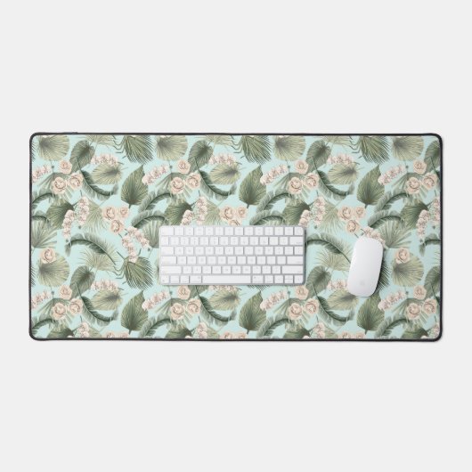 Tropische tuin Floral Orchid en Palm Pattern Bureaumat (Keyboard & Muis)