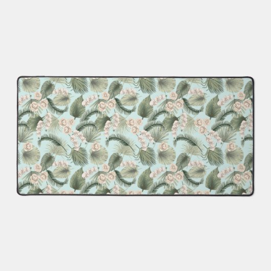 Tropische tuin Floral Orchid en Palm Pattern Bureaumat (Voorkant)
