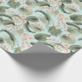 Tropische tuin Floral Orchid en Palm Pattern Cadeaupapier (Hoek)