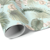 Tropische tuin Floral Orchid en Palm Pattern Cadeaupapier (Rol Hoek)