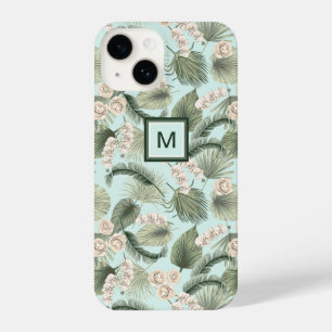 Tropische tuin Floral Orchid en Palm Pattern iPhone 14 Hoesje