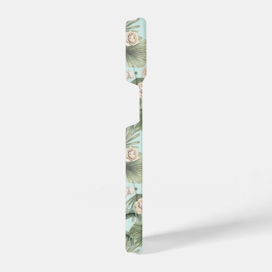 Tropische tuin Floral Orchid en Palm Pattern iPhone Hoesje (Rechterkant)