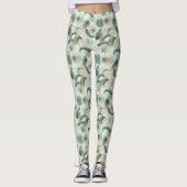 Tropische tuin Floral Orchid en Palm Pattern Leggings (Voorkant)