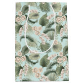 Tropische tuin Floral Orchid en Palm Pattern Medium Cadeauzakje (Voorkant)