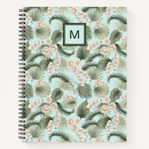 Tropische tuin Floral Orchid en Palm Pattern Notitieboek