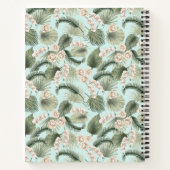 Tropische tuin Floral Orchid en Palm Pattern Notitieboek (Achterkant)