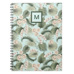 Tropische tuin Floral Orchid en Palm Pattern Notitieboek