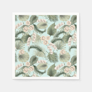 Tropische tuin Floral Orchid en Palm Pattern Servet