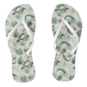 Tropische tuin Floral Orchid en Palm Pattern Teenslippers