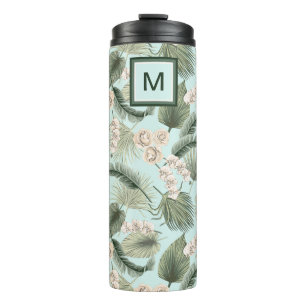 Tropische tuin Floral Orchid en Palm Pattern Thermosbeker