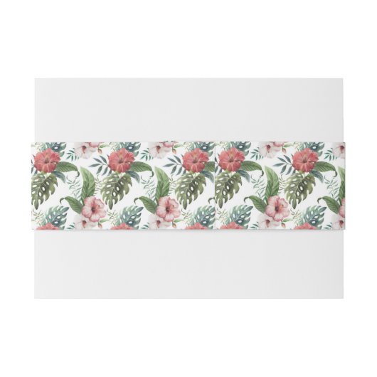 Tropische Tuin Gouden Folie Huwelijk Custom Monogr Uitnodigingen Wikkel (Achterkant Voorbeeld)