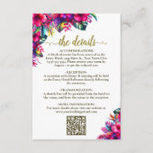 Tropische Tuin Hibiscus Wedding Details QR Code Informatiekaartje (Voorkant)