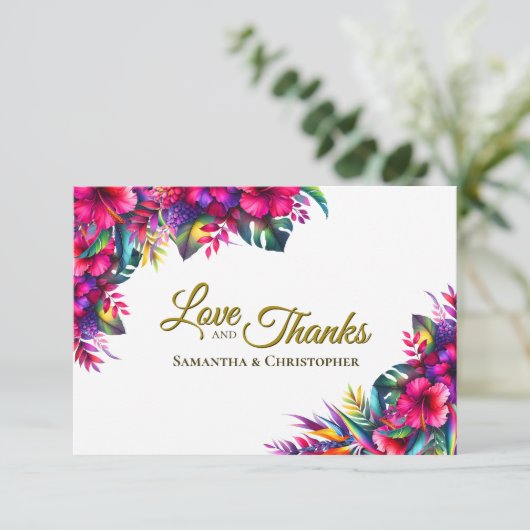 Tropische Tuin Kleurrijke Liefde & Bedankt bruilof (Staand voorkant)