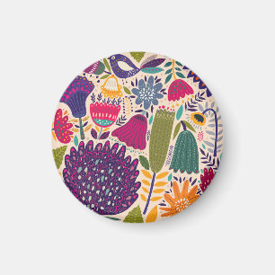 Tropische tuin: lentepatroon collectie. magneet